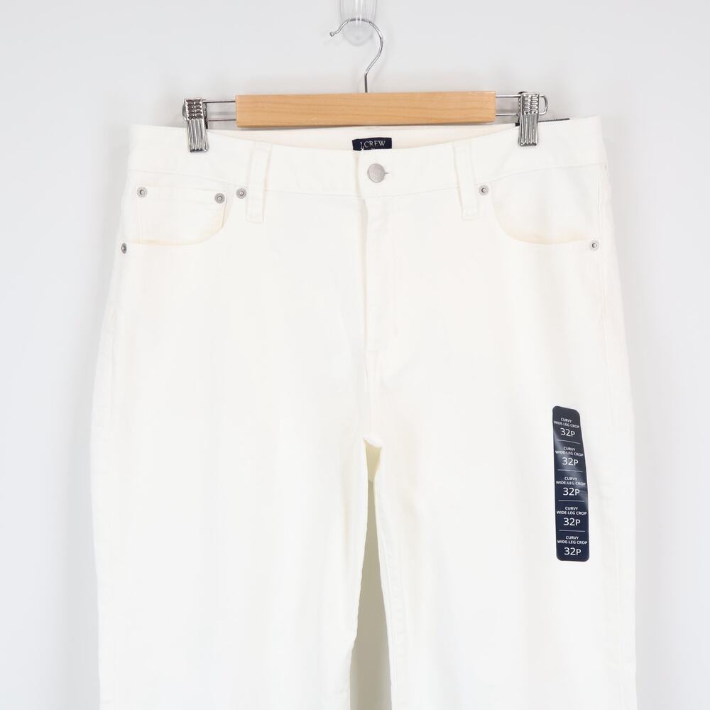 J.Crew Factory Curvy Wide Leg Cropped Jean Allday Stretch White 32 Petite NWT - Picture 3 of 10